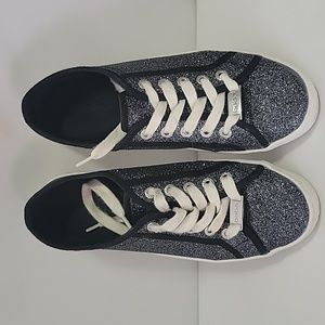 bebe Dane-L Lace-Up Glittery Sneakers